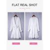 imageDokotoo Womens 2024 Summer Spring V Neck Ruffle Chiffon Elegant Tie Knot Mini Short Swing Skater Dresses3 White