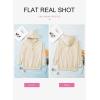 imageDokotoo Womens 2025 Hoodies Button Collar Drawstring Hooded Pullover Sweatshirt Casual Long Sleeve Tops ShirtsApricot