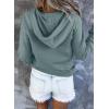 imageDokotoo Womens 2025 Hoodies Button Collar Drawstring Hooded Pullover Sweatshirt Casual Long Sleeve Tops ShirtsGray 2