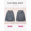 imageDokotoo Womens 2025 Hoodies Button Collar Drawstring Hooded Pullover Sweatshirt Casual Long Sleeve Tops ShirtsGray