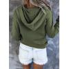 imageDokotoo Womens 2025 Hoodies Button Collar Drawstring Hooded Pullover Sweatshirt Casual Long Sleeve Tops ShirtsGreen 4