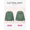 imageDokotoo Womens 2025 Hoodies Button Collar Drawstring Hooded Pullover Sweatshirt Casual Long Sleeve Tops ShirtsGreen