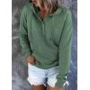 imageDokotoo Womens 2025 Hoodies Button Collar Drawstring Hooded Pullover Sweatshirt Casual Long Sleeve Tops ShirtsGreen