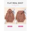 imageDokotoo Womens 2025 Hoodies Button Collar Drawstring Hooded Pullover Sweatshirt Casual Long Sleeve Tops ShirtsPink 2