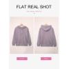 imageDokotoo Womens 2025 Hoodies Button Collar Drawstring Hooded Pullover Sweatshirt Casual Long Sleeve Tops ShirtsPurple