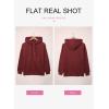 imageDokotoo Womens 2025 Hoodies Button Collar Drawstring Hooded Pullover Sweatshirt Casual Long Sleeve Tops ShirtsRed