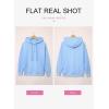 imageDokotoo Womens 2025 Hoodies Button Collar Drawstring Hooded Pullover Sweatshirt Casual Long Sleeve Tops ShirtsSky Blue