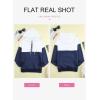 imageDokotoo Womens 2025 Hoodies Button Collar Drawstring Hooded Pullover Sweatshirt Casual Long Sleeve Tops ShirtsX0 Color Block Blue