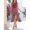 imageDokotoo Womens 2025 Sleeveless Fall Summer Dresses Casual Boho Crewneck Floral Boho Cocktail Party DressesRed
