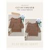 imageDokotoo Womens 2025 Spring Summer Crochet Hollow Out 34 Sleeve Pullover Sweater Off Shoulder TShirtsChestnut