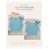 imageDokotoo Womens 2025 Spring Summer Crochet Hollow Out 34 Sleeve Pullover Sweater Off Shoulder TShirtsMist Blue