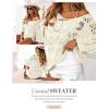 imageDokotoo Womens 2025 Spring Summer Crochet Hollow Out 34 Sleeve Pullover Sweater Off Shoulder TShirtsWhite