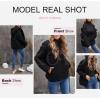 imageDokotoo Womens 2025 Winter Full Zipper Hooded Puffer Jacket Short Coat with PocketsBlack