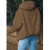 imageDokotoo Womens 2025 Winter Full Zipper Hooded Puffer Jacket Short Coat with PocketsBrown