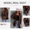 imageDokotoo Womens 2025 Winter Long Sleeve Solid Fuzzy Fleece Open Front Hooded Cardigans Jacket Coats Outerwear with PocketA Brown 2