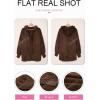 imageDokotoo Womens 2025 Winter Long Sleeve Solid Fuzzy Fleece Open Front Hooded Cardigans Jacket Coats Outerwear with PocketA Brown 2