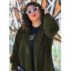 imageDokotoo Womens 2025 Winter Long Sleeve Solid Fuzzy Fleece Open Front Hooded Cardigans Jacket Coats Outerwear with PocketA Green