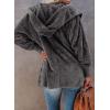 imageDokotoo Womens 2025 Winter Long Sleeve Solid Fuzzy Fleece Open Front Hooded Cardigans Jacket Coats Outerwear with PocketA Grey 2