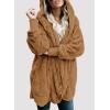 imageDokotoo Womens 2025 Winter Long Sleeve Solid Fuzzy Fleece Open Front Hooded Cardigans Jacket Coats Outerwear with PocketA Khaki 2