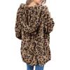 imageDokotoo Womens 2025 Winter Long Sleeve Solid Fuzzy Fleece Open Front Hooded Cardigans Jacket Coats Outerwear with PocketA Leopard
