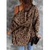 imageDokotoo Womens 2025 Winter Long Sleeve Solid Fuzzy Fleece Open Front Hooded Cardigans Jacket Coats Outerwear with PocketA Leopard