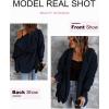 imageDokotoo Womens 2025 Winter Long Sleeve Solid Fuzzy Fleece Open Front Hooded Cardigans Jacket Coats Outerwear with PocketA Navy