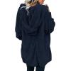 imageDokotoo Womens 2025 Winter Long Sleeve Solid Fuzzy Fleece Open Front Hooded Cardigans Jacket Coats Outerwear with PocketA Navy