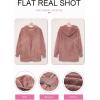 imageDokotoo Womens 2025 Winter Long Sleeve Solid Fuzzy Fleece Open Front Hooded Cardigans Jacket Coats Outerwear with PocketA Pink