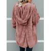 imageDokotoo Womens 2025 Winter Long Sleeve Solid Fuzzy Fleece Open Front Hooded Cardigans Jacket Coats Outerwear with PocketA Pink