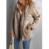 imageDokotoo Womens 2025 Winter Long Sleeve Solid Fuzzy Fleece Open Front Hooded Cardigans Jacket Coats Outerwear with PocketY Brown 2