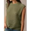 imageDokotoo Womens Casual Crewneck Sleeveless Sweaters Vest Loose Crochet Hollow Out Knit Beach Swimsuit Cover UpsGreen