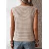 imageDokotoo Womens Casual Crewneck Sleeveless Sweaters Vest Loose Crochet Hollow Out Knit Beach Swimsuit Cover UpsKhaki