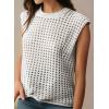 imageDokotoo Womens Casual Crewneck Sleeveless Sweaters Vest Loose Crochet Hollow Out Knit Beach Swimsuit Cover UpsWhite