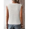 imageDokotoo Womens Casual Crewneck Sleeveless Sweaters Vest Loose Crochet Hollow Out Knit Beach Swimsuit Cover UpsWhite