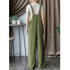 imageDokotoo Womens Casual Jumpsuits Ribbed Front Pocket Loose Overalls One Piece Sleeveless Wide Leg Long Pant RompersGreen