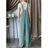imageDokotoo Womens Casual Jumpsuits Ribbed Front Pocket Loose Overalls One Piece Sleeveless Wide Leg Long Pant RompersHaze Blue