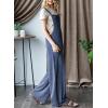 imageDokotoo Womens Casual Jumpsuits Ribbed Front Pocket Loose Overalls One Piece Sleeveless Wide Leg Long Pant RompersNavy Blue
