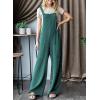 imageDokotoo Womens Casual Jumpsuits Ribbed Front Pocket Loose Overalls One Piece Sleeveless Wide Leg Long Pant RompersSkobeloff