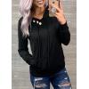 imageDokotoo Womens Casual Long Sleeve Hoodies Sweatshirts Drawstring Pullover Tunic Tops With PocketsA1 Black