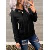 imageDokotoo Womens Casual Long Sleeve Hoodies Sweatshirts Drawstring Pullover Tunic Tops With PocketsA1 Black