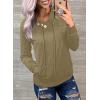 imageDokotoo Womens Casual Long Sleeve Hoodies Sweatshirts Drawstring Pullover Tunic Tops With PocketsA1 Brown
