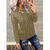 imageDokotoo Womens Casual Long Sleeve Hoodies Sweatshirts Drawstring Pullover Tunic Tops With PocketsA1 Brown