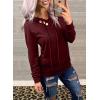 imageDokotoo Womens Casual Long Sleeve Hoodies Sweatshirts Drawstring Pullover Tunic Tops With PocketsA1 Red