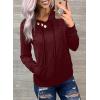 imageDokotoo Womens Casual Long Sleeve Hoodies Sweatshirts Drawstring Pullover Tunic Tops With PocketsA1 Red