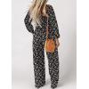 imageDokotoo Womens Casual Loose Overalls Jumpsuits One Piece Long Sleeve Printed Wide Leg Long Pant Rompers With PocketsBlack2
