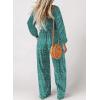 imageDokotoo Womens Casual Loose Overalls Jumpsuits One Piece Long Sleeve Printed Wide Leg Long Pant Rompers With PocketsGreen