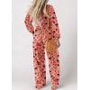 imageDokotoo Womens Casual Loose Overalls Jumpsuits One Piece Long Sleeve Printed Wide Leg Long Pant Rompers With PocketsPink 3