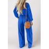 imageDokotoo Womens Casual Loose Overalls Jumpsuits One Piece Long Sleeve Wide Leg Long Pant Rompers With PocketsDark Blue