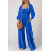 imageDokotoo Womens Casual Loose Overalls Jumpsuits One Piece Long Sleeve Wide Leg Long Pant Rompers With PocketsDark Blue