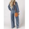 imageDokotoo Womens Casual Loose Overalls Jumpsuits One Piece Long Sleeve Wide Leg Long Pant Rompers With PocketsDusk Blue
